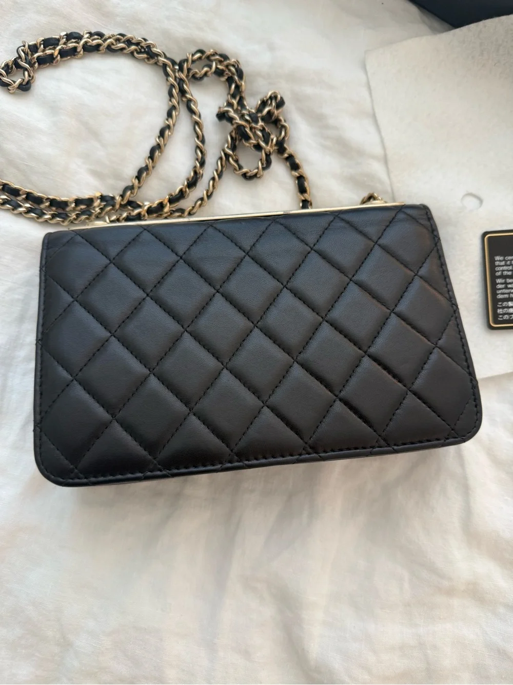 Chanel Lambskin Quilted Trendy CC Wallet On Chain WOC Black - Picture 16 of 16